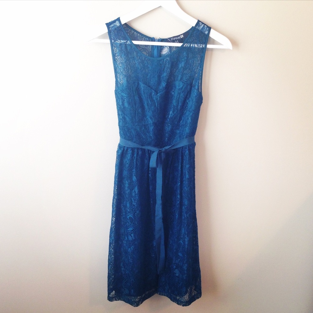 Teal Lace Dress